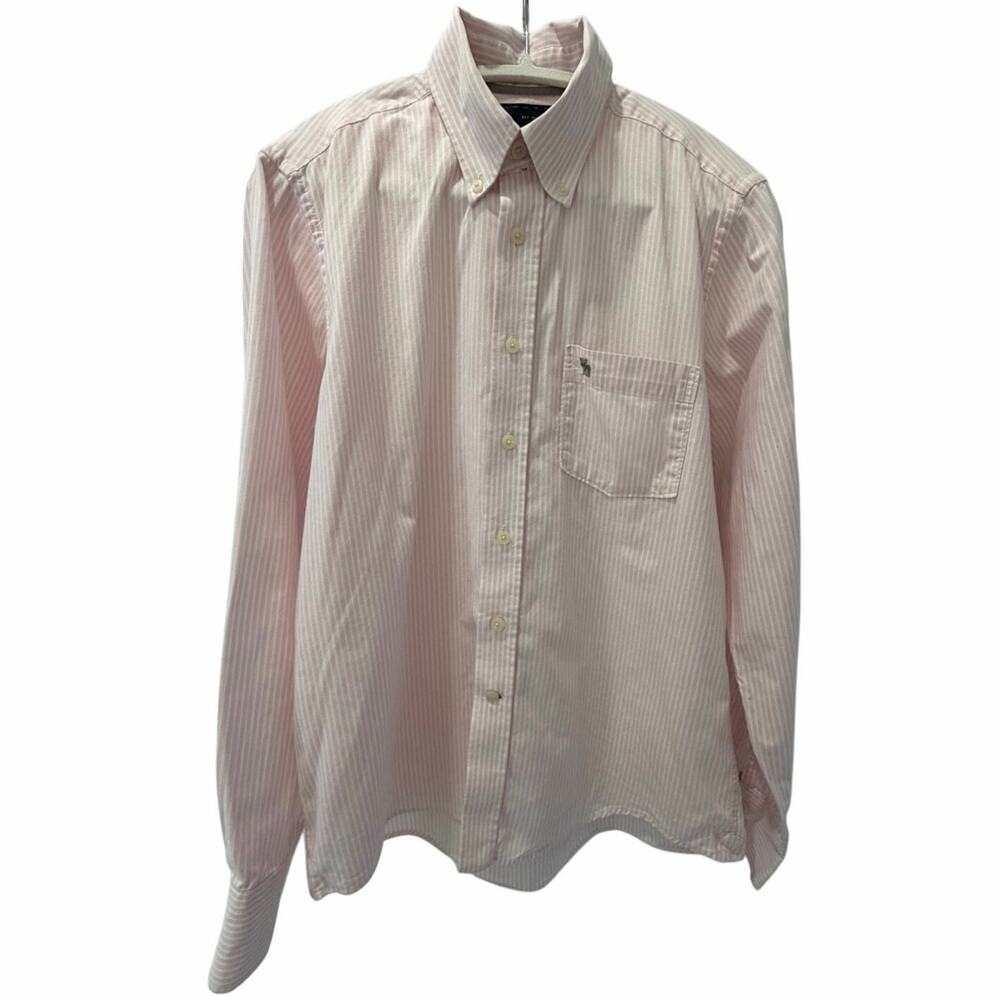 Abercrombie & Fitch Pink Striped Button Down Cotton Shirt| S
